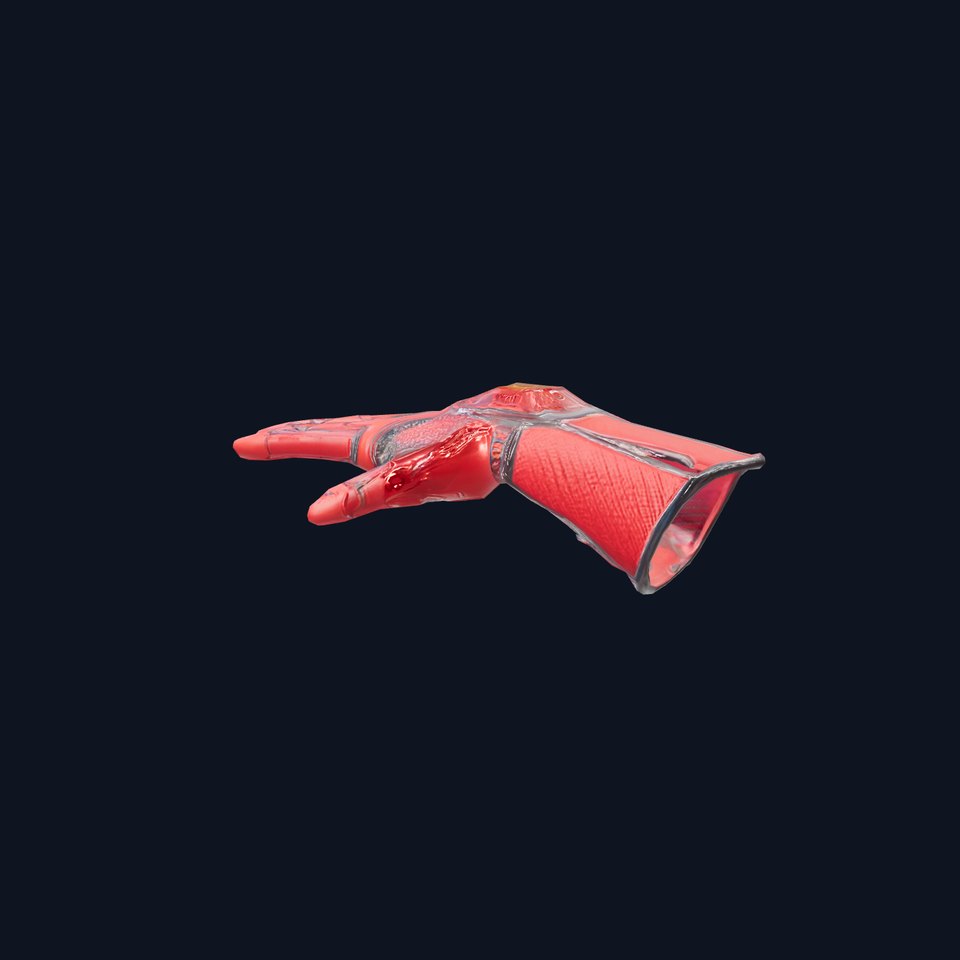 Futuristic Red Cybernetic Glove Model Pack